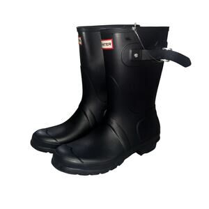 Hunter original short rain boots navy blue